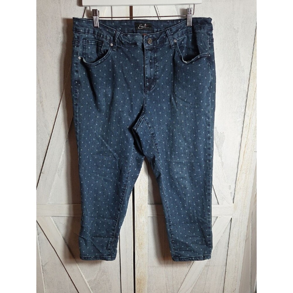 Earl Jeans Polka Dot Capri Jeans Size 18W